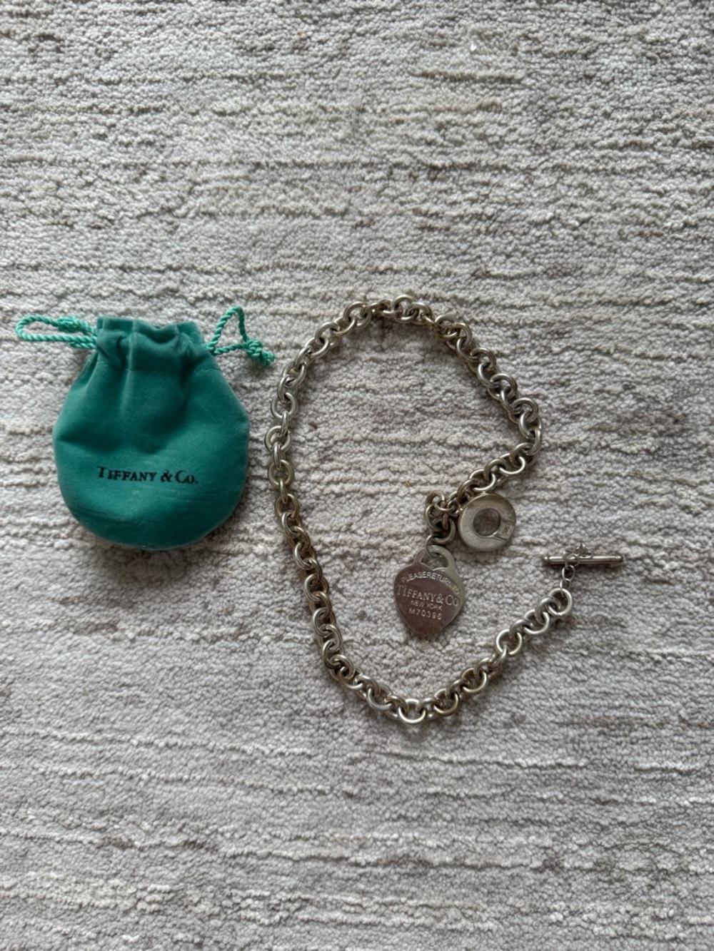 Tiffany & Co. Sterling Silver Toggle Charm Necklace with Teal Pouch - Picture 3 of 7
